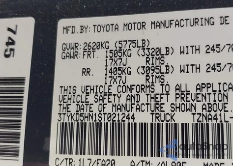 2025 Toyota Tacoma Sr 2Wd from USA, damaged, VIN 3TYKD5HN1ST021244